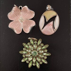 Lot of Three Pendants for Jewelry Making